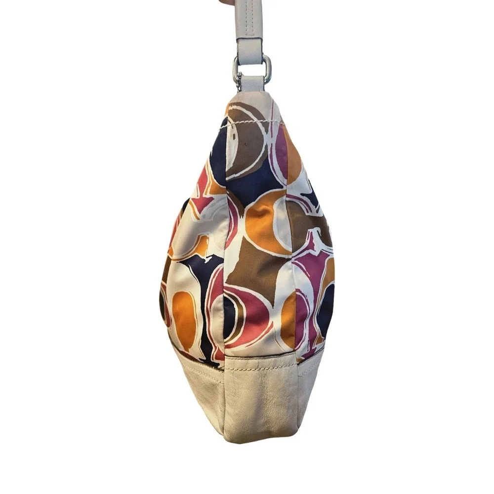 Coach Park Hand Drawn Scarf Print Hobo Shoulder Bag (Style F23282)